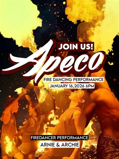 Kita kits po tayo last day ng APECO Fireworks Display sa Mercato magenjoy tayo sa live fire performance nmin ni Laarnie at susundan ng banda and syempre pangmalakasan na fireworks display. HOW TO JOIN THE PHOTO CONTEST! 📸 Capture the festive spirit of firenations and share your most magical art of poi moments! Take photos at our stunning fire performances at APECO Mercato Grounds. Get creative and showcase the celebrations! Share your photo to us and send to my Official Facebook Page starts Jan