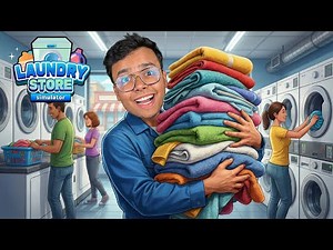 Washing Clothes on NEW YEAR’s 1st day😱 LAUNDRY STORE SIMULATOR