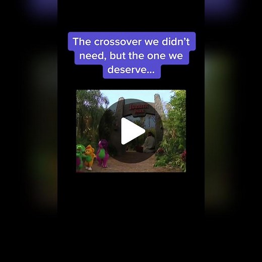 This actually happened people. #barneythedinosaur #barneyandfriends #jurassicpark #universalorlando #crossover #nostalgia