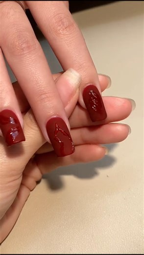 Deep Red Chrome Nail Art😳 Luxury Gold Metallic Design #shorts #rednails #chromenails