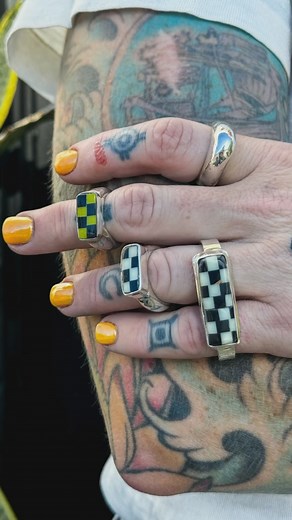 Combining upcycling pool ball scraps with beetlejuice colors makes my new favorite jewelry 🪲🎱💚💜 Can you spot the sand snake? 🐍 #billiardballjewelry #beetlejewelry #poolballjewelry #billiardscrapjewelry | Sage Silver Jewelry