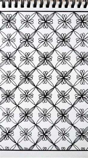 Zen Doddle tutorial for beginners, Easy zentangle, Easy pattern, New design, Step by step doodle.
