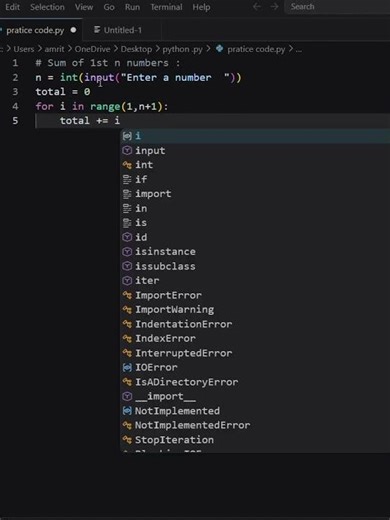 Sum of 1st n numbers #shorts #python