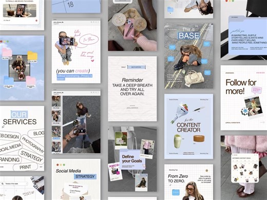 Ios Core Instagram Template | Digital Marketer Faceless Content | Pinterest Inspired Ig Theme Page | Social Media Agency Kit - Etsy