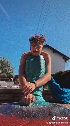 Swimming in Aquamarine Mermaid Tail for the First Time