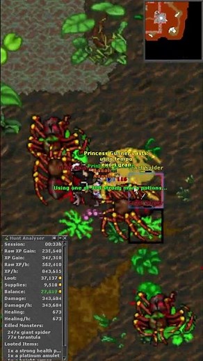 Tibia | Bestiary Giant Spider em 1h30min