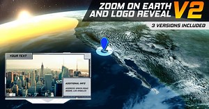 Zoom On Earth And Logo Reveal V2