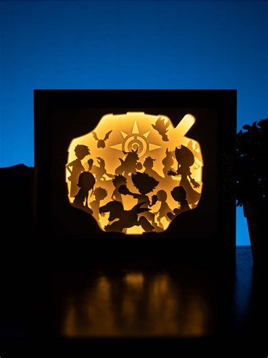 Digimon Papercraft DIY Lightbox 💡 ✂️ Do you like it? Make the same! You can find full DIY tutorial and printable templates for cutting via the link in my profile description 🔗 #digimon #papercut