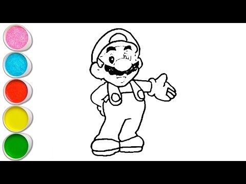 Cute Super Mario Drawing, Painting and Coloring For Kids and Toddlers_ How to Draw Super Mario