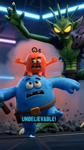 Icuk & Cole vs. GIANT ALIEN! Epic Claymation Battle! #icukcole #claymation #alien #battle #shorts