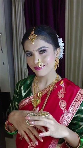 Elegant Maharashtrian Bridal Makeup❤️✨ #marathibride