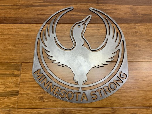 Minnesota Strong Rebel Loon Metal Sign, Steel Solidarity Bird Art, Plasma Cut Wall Decor - Etsy