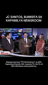 Welcome, #JCSantos! 😍✨ Mapapanood ang "TV Patrol Express" sa ANC, Kapamilya Channel, A2Z, Jeepney TV, ALLTV, at ABS-CBN News online platforms. #TVPatrolExpress #ABSCBN #ABSCBNPR #Kapamilya #fyp | ABS-CBN PR