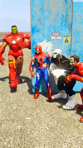 zombies 🧟‍♂️ run away from hulk buster short76 #hulk #spiderman #ironman #hulkbuster