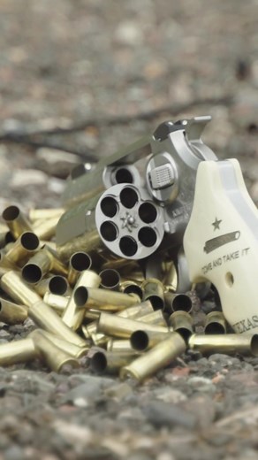 The K6S® DASA 2IN TEXAS EDITION is our limited edition revolver with western leaf and bonded ivory grips with the Battle of Gonzales motto “Come and Take It” on left panel and State of Texas with state flag insert on right panel. | Kimber