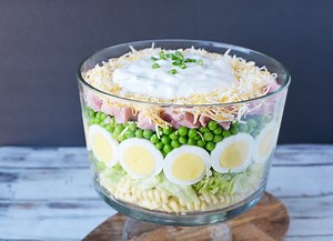 Leftover Ham 7 Layer Salad
