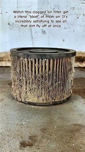 Cleaning a Clogged Filter with a Bang #Satisfying #OddlySatisfying #DeepClean #AirFilter #Mechanic
