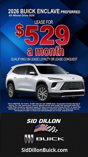 2026 Buick Lease Specials | Enclave, Envision, Envista & Encore GX | Sid Dillon Buick 15 Vert 2