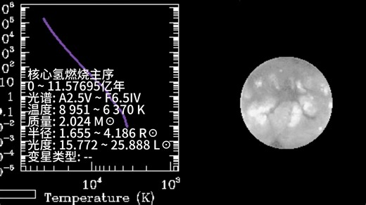 【天文】A型恒星(2.024M☉, A2.5V, z=0.025)的演化