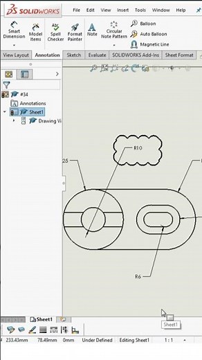 How to use Revision cloud drawing in Solidworks #cadmonkeys #shortsfeed #shorts #solidworks