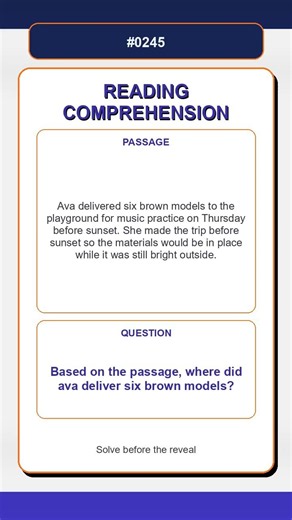 Reading Comprehension Quiz | Based on the passage, where did ava deliver six brown models?