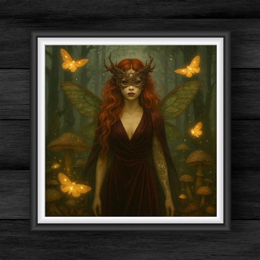 Dark Fairy Wall Art • Gothic Fantasy Print • Enchanted Forest Fae • Mystical Digital Download - Etsy UK