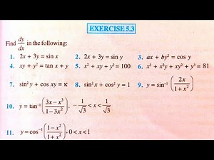 CBSE CLASS 12 MATH CHAPTER 5 EXERCISE 5.3 NCERT SOLUTIONS | CONTINUITY AND DIFFERENTIABILITY