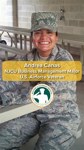 This National Veterans & Military Families Month, we’re celebrating the stories of our NJCU student veterans. Meet Andrea Canas, a sophomore majoring in Business Management, whose dedication and leadership represent the best of NJCU. #NJCU #NJCUOMVS #NJCUVeterans #MilitaryFamilyMonth | New Jersey City University Alumni