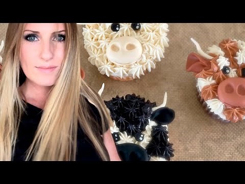 THE CUTEST Highland cow cupcakes TUTORIAL!!