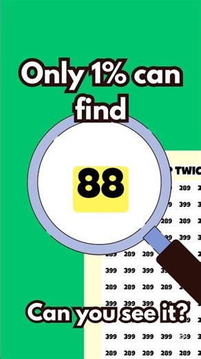 Find the Number 88 in 7 Seconds! 🔍 Quick Brain Puzzle #Shorts