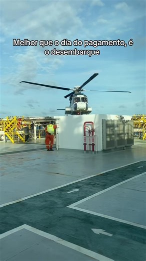 Desembarque melhor dia 😂 #offshorelife #piloto #desembarque #14x14 #oceano