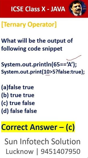One MCQ Daily Question Series ICSE Java Class IX- X #icsecomputer #javaoutput#computereducation
