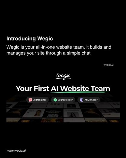 Artificial Intelligence (AI) • ChatGPT on Instagram: "👉 Comment “Web” and we’ll send you the link! Meet Wegic is your all-in-one website team. Just chat with it like you would with ChatGPT, and Wegic will build, manage and update your site. This powerful AI builds multi-page websites in 90 seconds. No coding needed, just chat your way to a stunning website! #ai #chatgpt #aitools #wegic #wegicai #aitips #machinelearning #ad"