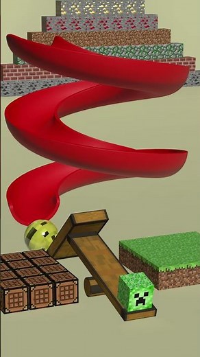 #Satisfying 3D ⛏️ ❤ 🟦 #Minecraft Rube Goldberg Chain Reaction Smooth Physics Simulation