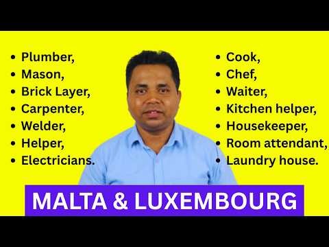 MALTA & LUXEMBOURG WORK VISA FOR HOTELS & CONSTRUCTION, HOUSEKEEPING JOBS 2026