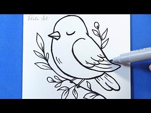 How to draw a bird | Easy bird drawing tutorial