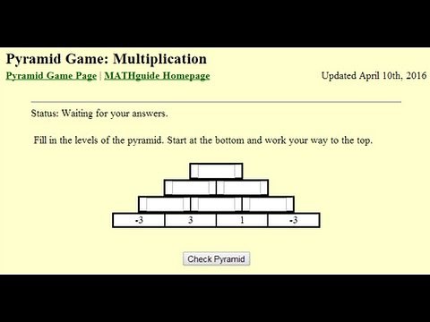 Pyramid Game: Multiplication
