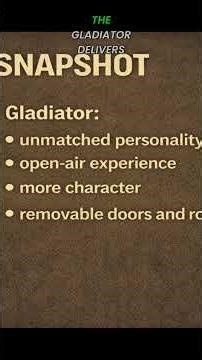 Character Over Logic - Why Drivers Choose the Gladiator!