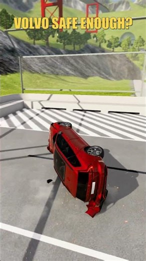 Can a Volvo Survive This Giant Ramp? 😱 | BeamNG.drive #shorts