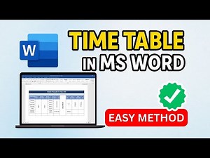 How to Create Weekly Class Time Table in MS Word | School & College Time Table Creation