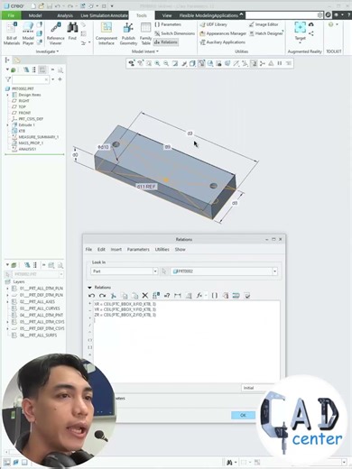 Thiết kế bằng Excel trên Creo Parametric. #thietkecokhi #creo #ptc #excelanalysis #3dmodeling