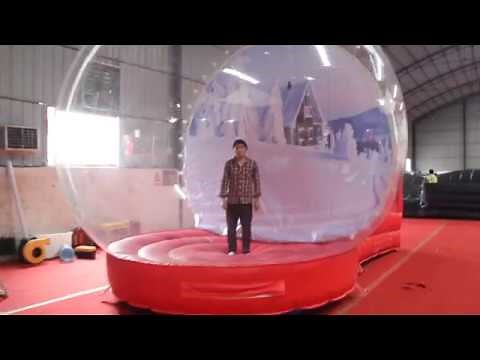 How to enter in an inflatable snow globe?