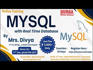 MYSQL with Real Time DataBase Online Training @ DURGASOFT