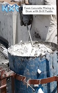 8.2K views · 19 reactions | A small Applications of Cellular Lightweight Foam Concrete at roof top for insulation 75mm thickness, in a Drum with Drill Paddle, using recycled Styrofoam been, Volcano stone, flyash, sand and Cement. Cellular Lightweight Foam Concrete, Void Filling, Screed, Blocks, Roof Slab 03008508142 #nxtcoatings #foamconcrete #clc #lightweightconcrete | Nxt Coatings-Complete Building Solution | Facebook
