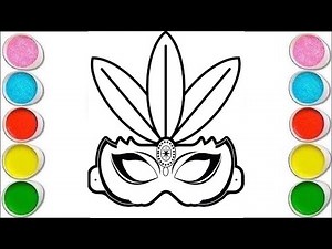 How to Draw & Color Mardi Gras Mask 🎭 | Easy Drawing and Painting for Kids | Let’s Draw Together