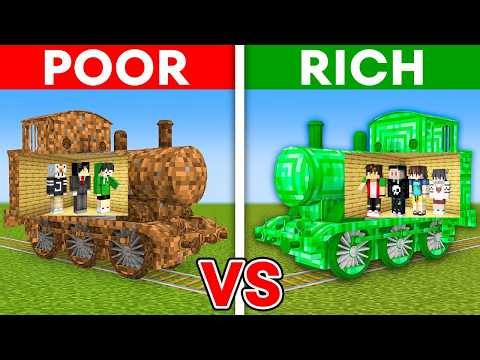 Poor Vs Rich Train Build Challenge in Minecraft