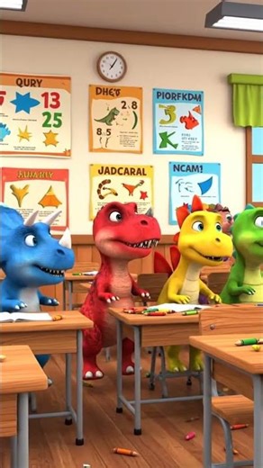 🎨 Dinosaur Kids Drawing Animals in Class | Dinosaur Kids Song & Cartoon Story