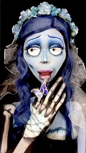 ‘EMILY’ Corpse Bride Makeup Transformation🦋 #CorpseBride #illusionmakeup #halloween #makeuptutorial