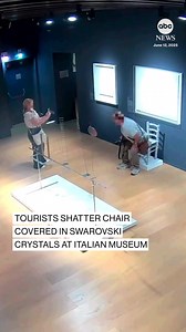 A couple of tourists at a museum in Italy were taking photos with artist Nicola Bolla’s “Van Gogh” chair — a piece covered entirely with hundreds of Swarovski crystals — when one of them appeared to slip and fall onto the chair, crushing it, while pretending to sit on it. Luckily, officials at the House Museum Palazzo Maffei in Verona, Italy, say the chair was able to be repaired. https://abcnews.visitlink.me/D2r0et | ABC News