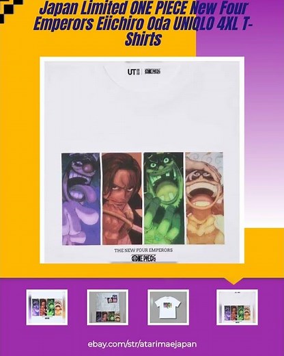 Japan Limited ONE PIECE New Four Emperors Eiichiro Oda UNIQLO 4XL T-Shirts
